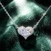 Silver 925 Original Total 2 Carat Brilliant Pear Cut Diamond Test Past D Color Moissanite Heart Pendant Necklace Women Jewelry