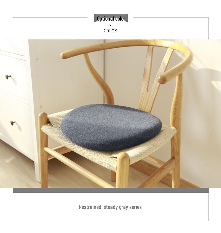 MUJI-Style Tatami Round Memory Foam Seat Cushion - Breathable, Solid Color, Tie-On for Office Chair