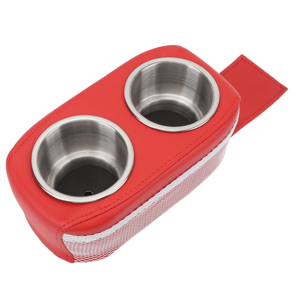 Pontoon Cup Holder with Double Stainless Steel Cupholder Portable Stable Universal for Boat Yacht RV Car Red