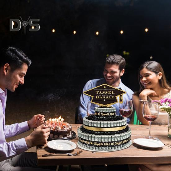 Dárky k promoci 2025 Třípatrový dort plný hotovosti Dekorace k promoci pro chlapce a dívky Střední škola Vysoká škola Potřeby na promoční párty