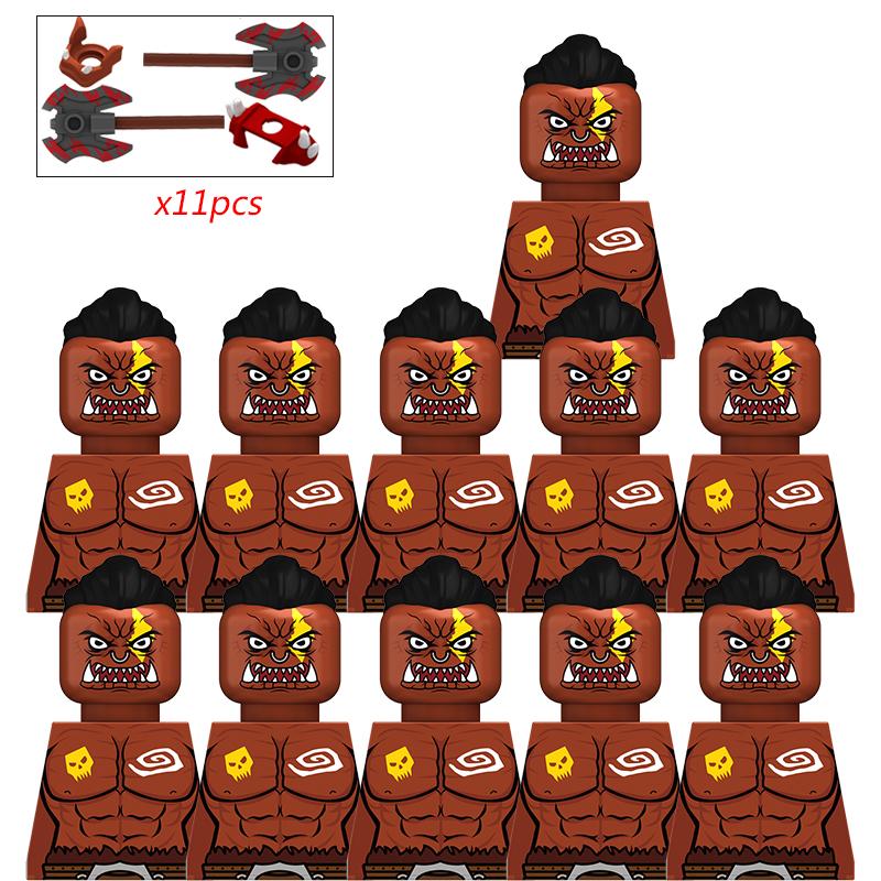 11Pcs Medieval Stormwind Soldiers Golden Knights Building Blocks Accessories Helmet Sword Weapons Action Figures Kids Toys Gifts