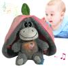 30cm Baby Strawberry Donkey Plush Toy with Lights Breathing Donkey Sleeping Doll Stuffed Creative Into Fruit Transform Doll Gift