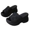 Cut-out Wedge Heel Slippers Women's Summer 2025 New Platform Size Pancake Open-toe Sandals