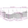 7 Piece Grey Outdoor Sofa Set with Cushions Poly Rattan