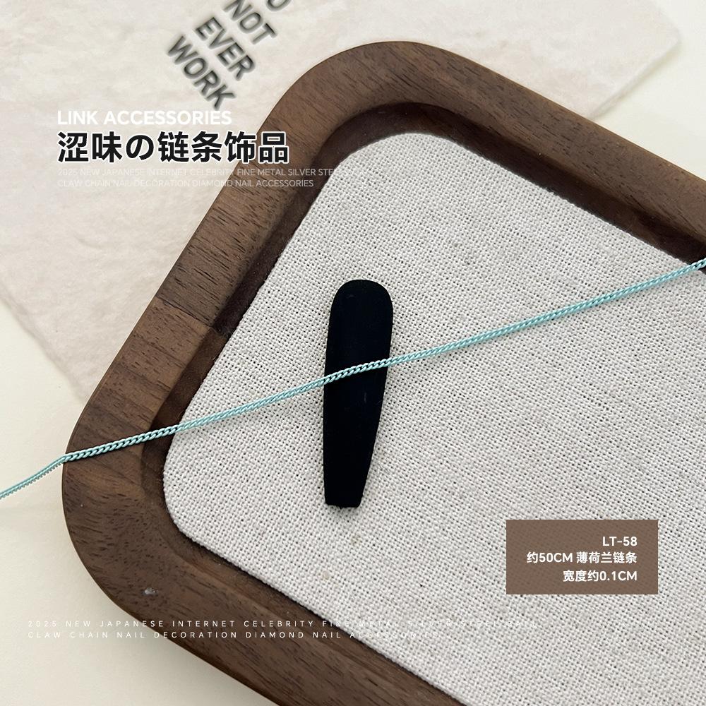 Internet Celebrity Astringent Chain Nail Accessories Japanese Pink Blue Mini Fine DIY Metal