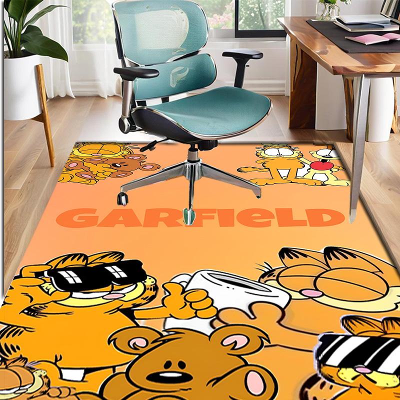 Tapete com Padrão Garfield, Tapete para Interior/Exterior, para Piquenique, Sala de Jogos, Quarto, Escritório, Sala de Estar, Tapete de Decoração para Casa, Presente de Aniversário