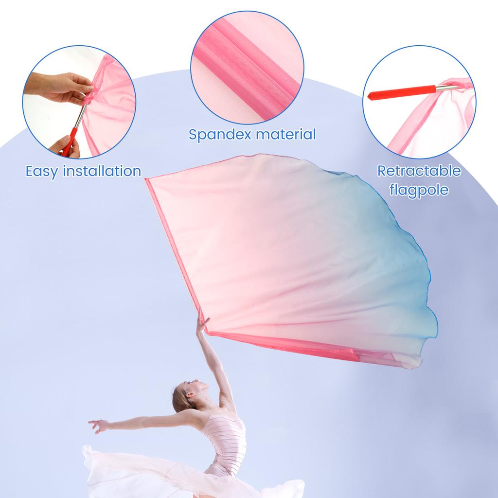 2Pcs Christian Dance Flags Angel Wing Flags With Sticks Belly Dance Opening Ceremony Dance Props for Church Dance Accessories