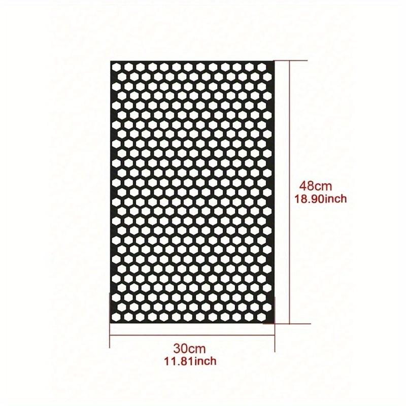 1pc Black Car Rear Light Honeycomb Sticker, Black Carbon Fiber Style Decal, Car Lights Universal