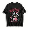 My Heart Pops For You Cute Raccoon Popcorn Valentine Tee Pure Cotton T-shirt