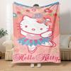 1pc Hello Kitty Floral Crown Home Decor Blanket - Seasonal Universal Comfortable Washable Gift for All Ages, Perfect for Any Family, Availab