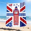 1pc Union Jack, Big Ben Outdoor Flannel Blanket for Girls Soft, Lightweight Throw Perfect for Camping, and Gifting, Digital