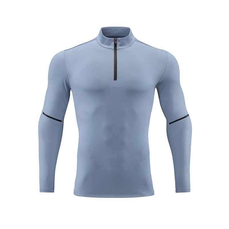 Men's Spring Quick Dry Long Sleeve Half-Zip Fitness Running Shirt
