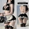 Cute black and white maid costume, sweetheart maid costume, sexy hollow perspective sex underwear suit, women