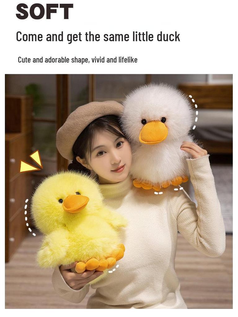 Yellow Duck and Goose Plush Toy - Soft Hugging and Decorative Gift for Girls