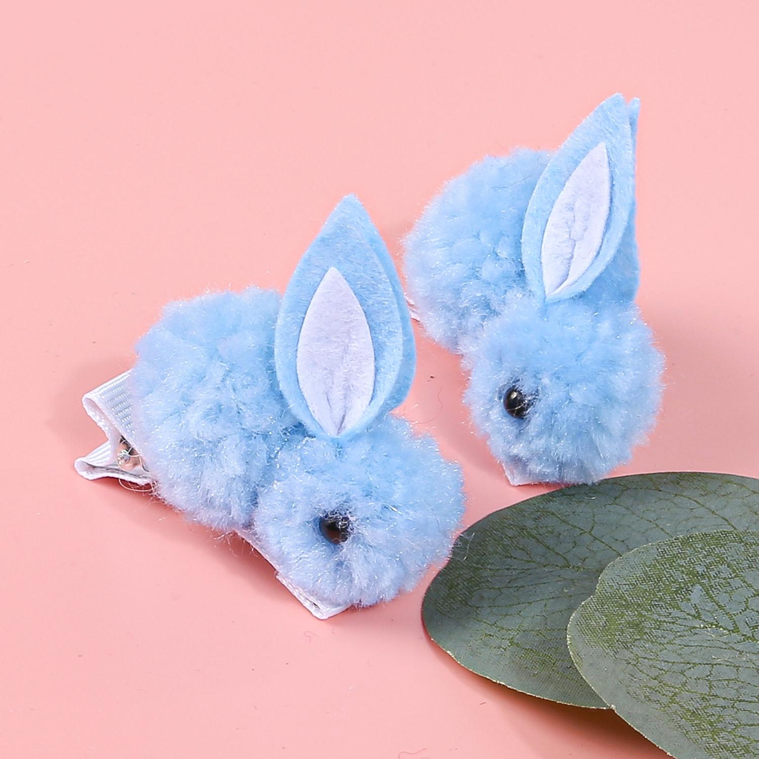 

2/6 шт. Милые заколки для волос с помпонами и кроличьими ушками, детские заколки-невидимки, аксессуары для волос на Пасху, головные уборы