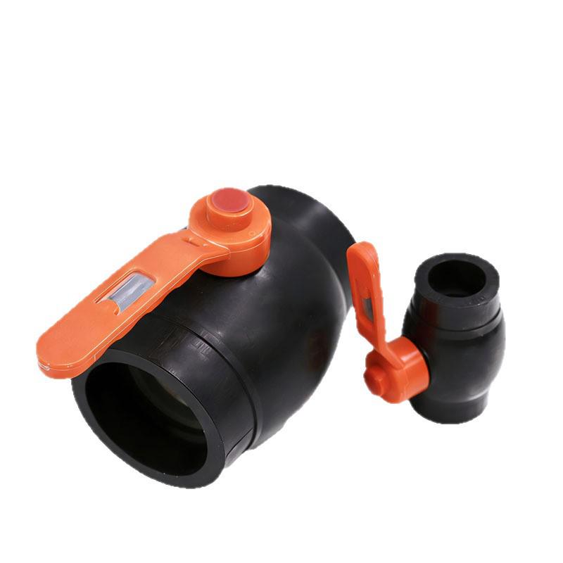 High Flow Plastic Ball Valve with Steel Handle for Water Supply, 4-Point Thickened Port, Pipe Fittings