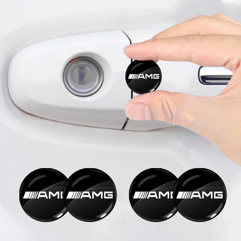 Car Lock Keyhole Stickers Door Lock Protect Car 3D Stickers For Mercedes Benz AMG W204 W205 W212 W213 W222 x153 W176 W177 Keychain Accessory
