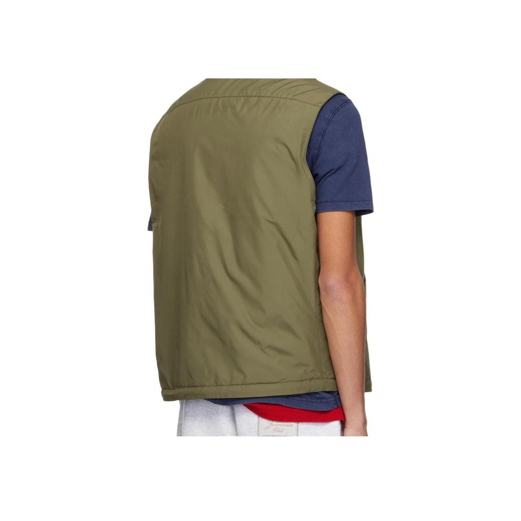 Polo Ralph Lauren Logo Embroidered Stand Collar Zip Sleeveless Vest Men vest Olive 710961832-002