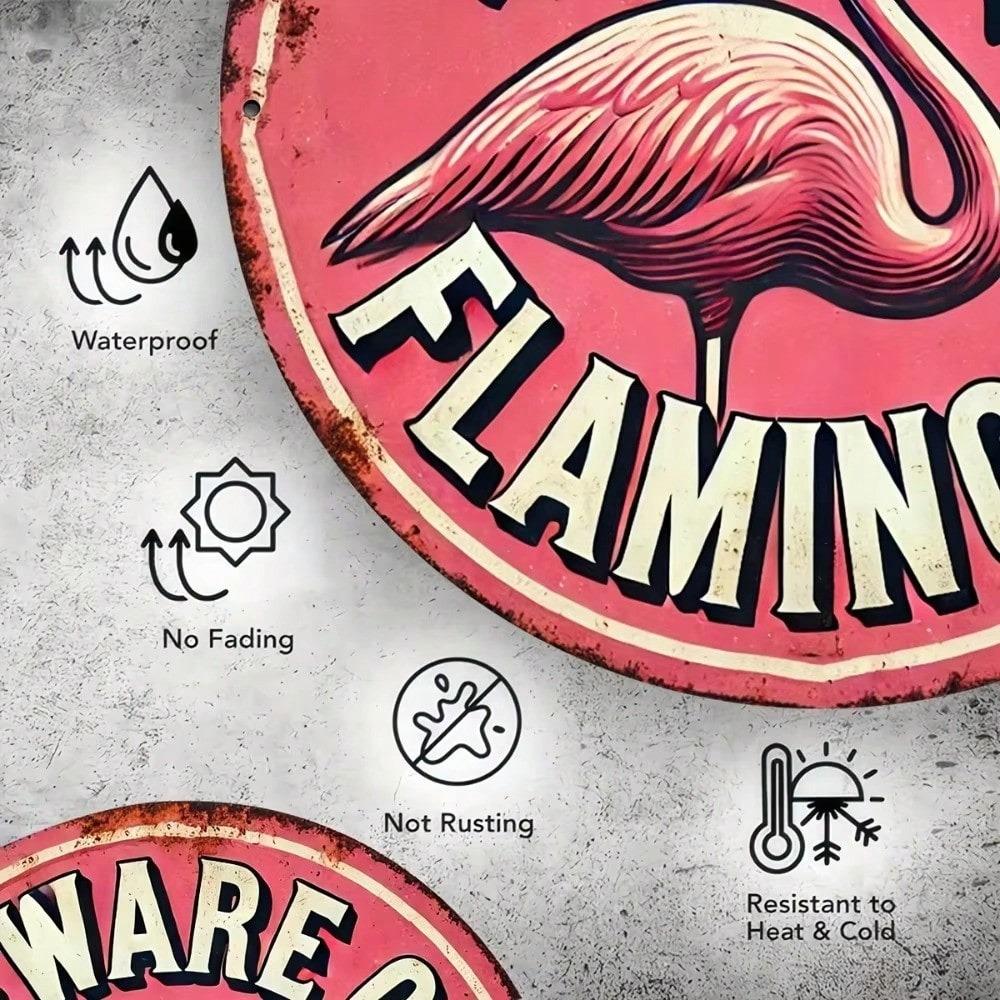 Vintage Flamingo Aluminum Metal Sign 8x8 Inch Wall Art Durable Indoor Outdoor Decor