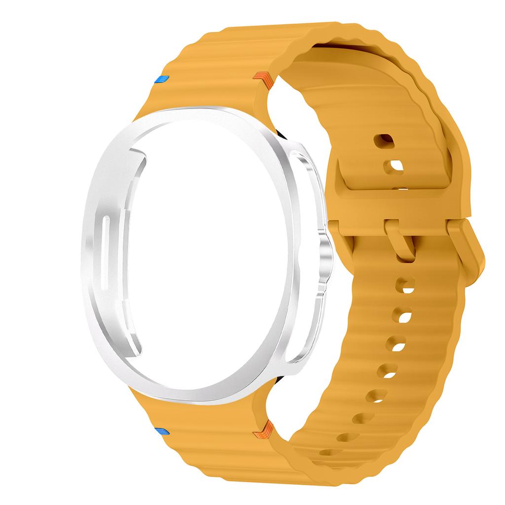 Silicone Strap+PC Case for Samsung Galaxy Watch 8 classic Wave Band Screen Protector Bumper for Galaxy Watch 8 classic 46mm