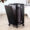 20" Aluminum-Magnesium Alloy Carry-On Suitcase with Front & Side Opening, Metal Pull Rod, and 24" Combination Lock.