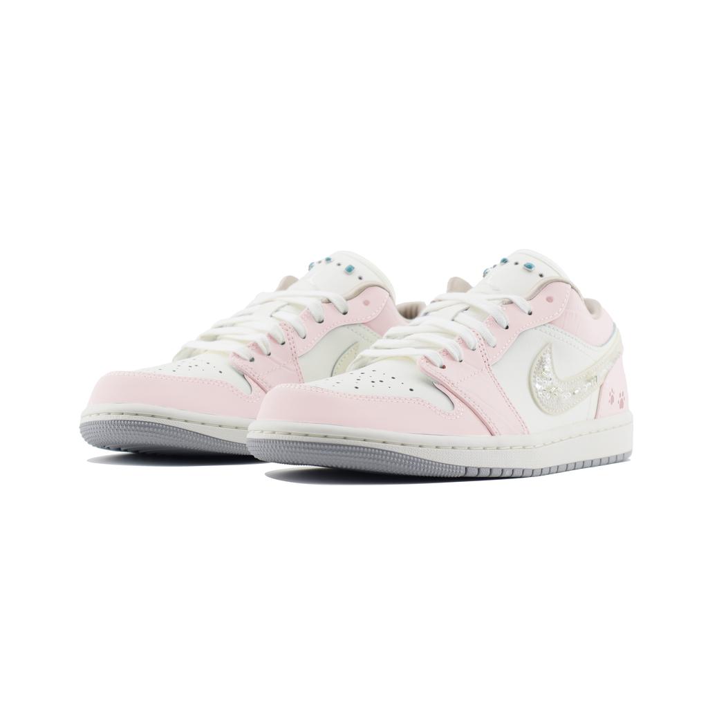 Jordan Air Jordan 1 Creative Art Abrasion Resistant Abrasion Resistant Low Top Vintage Basketball Shoes Women's IH7323-100(Team448-)