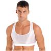 Canottiere da uomo lucide con scollo a U a tinta unita senza maniche crop top gilet per sport fitness yoga