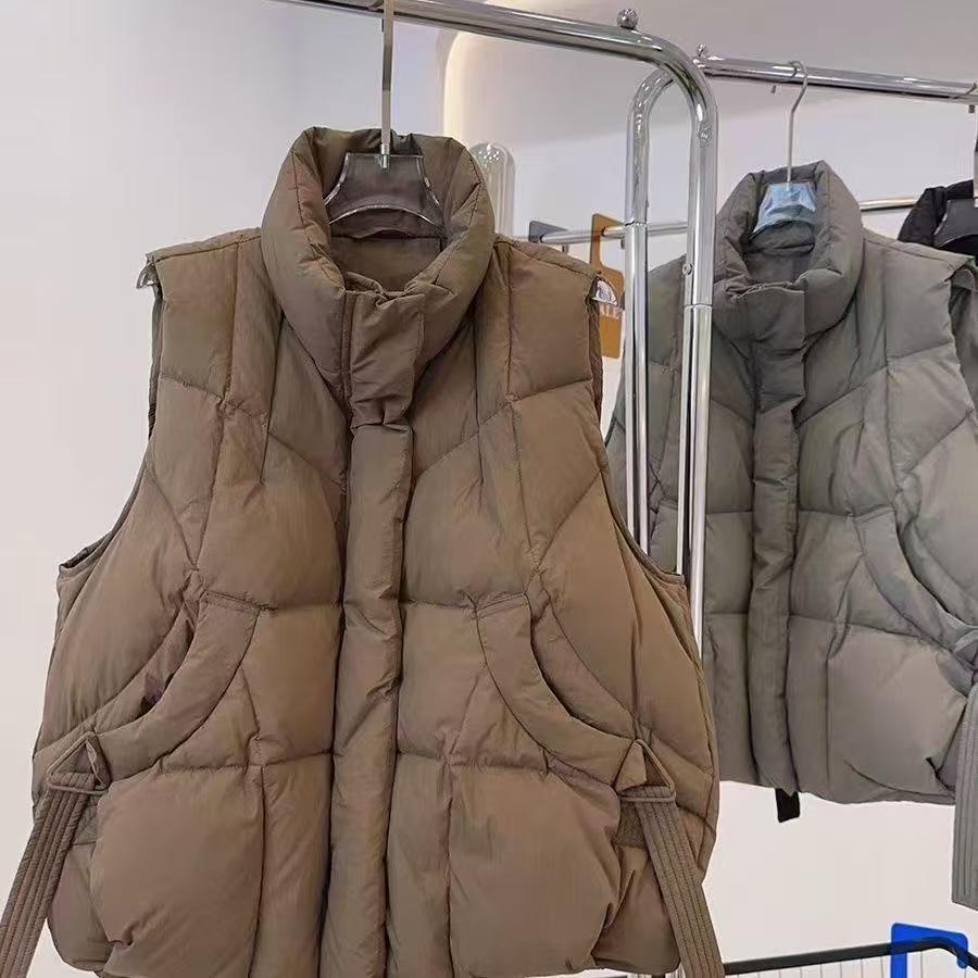 Plus Size Down Cotton Vest - Women's Stylish Sleeveless Jacket for Autumn/Winter