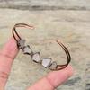 Rosenquarz Roh Armreif Elektrogeformter Kupfer Armreif Edelsteinschmuck Handgefertigt Verstellbarer Armreif Elektrogeformter Kupferschmuck