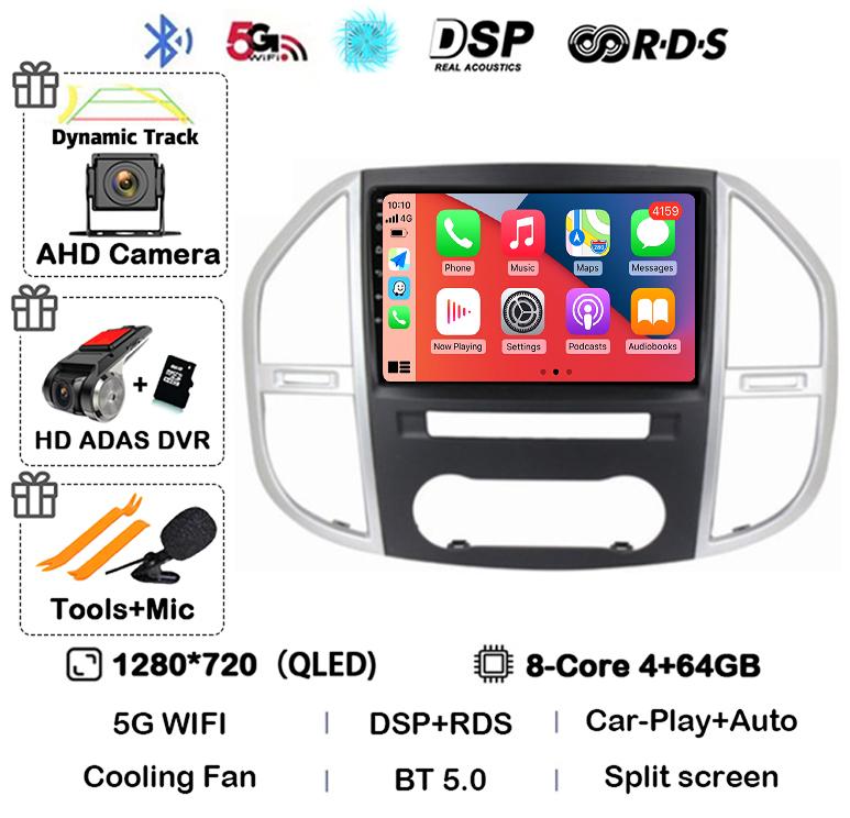 Android 14 Carplay Auto Car Radio For Mercedes Benz Vito W447 2014-2021 Multimedia GPS Video Player 360 Camera Stereo Head Unit