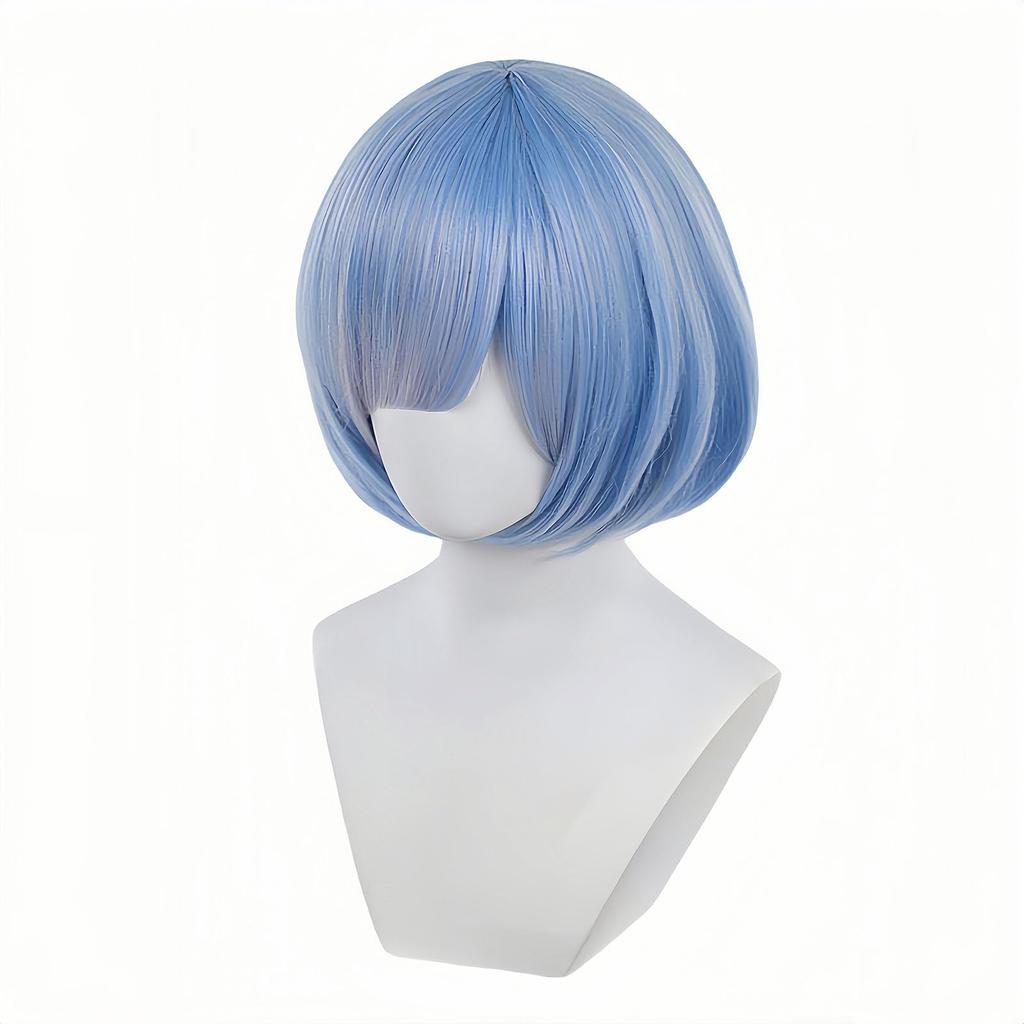 Re:ZERO -Starting Life in Another World- Rem Cosplay Wig, Heat-Resistant Wig, Costume Accessory, Disguise Wig with Net, Perfect for Events, Costumes,