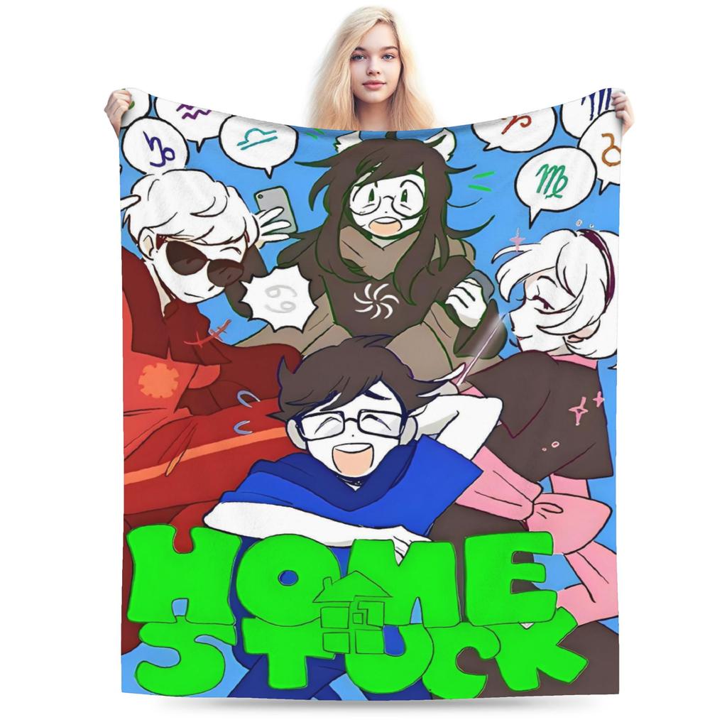 Homestucks Video Game Flannel Blanket Autumn Warm Soft Throw Blanket for Child Home Decor Pattern Bedspread Sofa Bed Cover