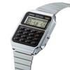 Casio CA500WE-1A Taschenrechneruhr Silbernes Armband Unisex Großes Schwarzes Zifferblatt 43,2×34,4×8,2mm Klassisch