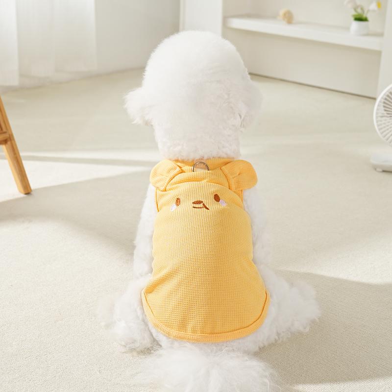Summer Dog Cat Mesh Vest Breathable Pet Shirt Lightweight Puppy Kitten Clothes Cute Bowknot T Shirt for Small Medium Pets