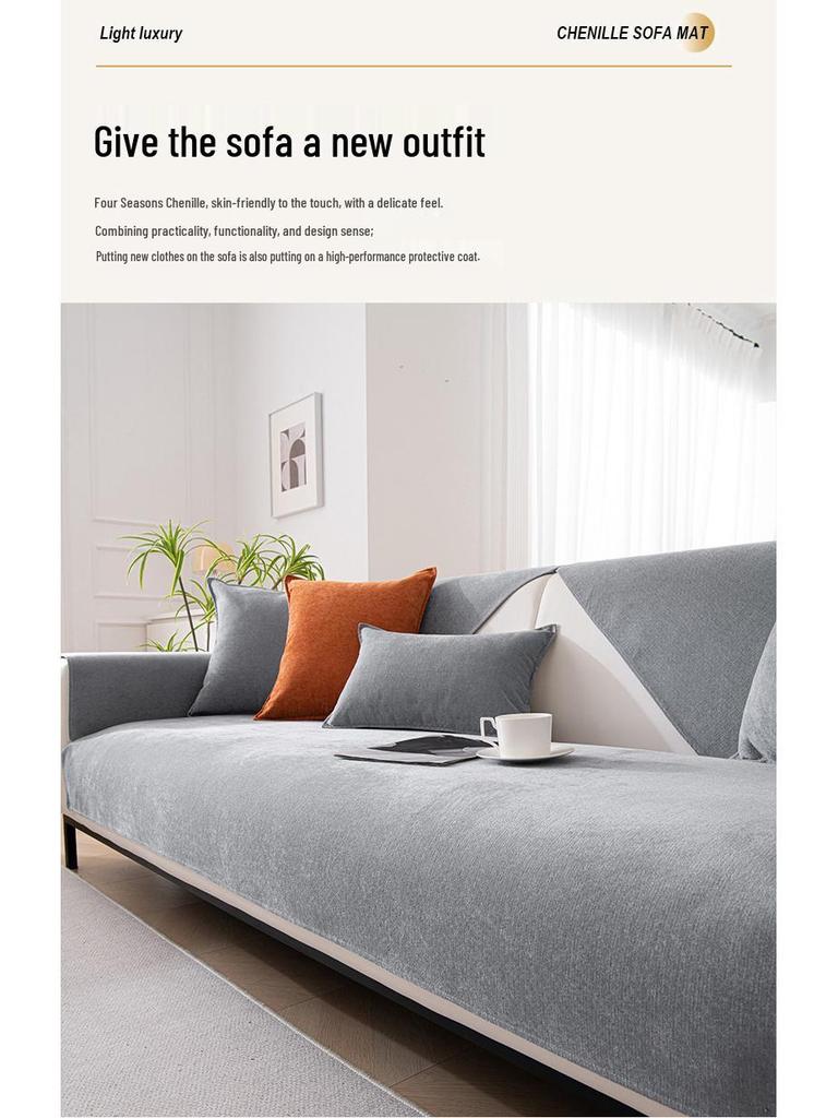 Wasserdichter Kratzfester Sofakissenbezug - Universell Rutschfest Einfarbig für Alle Jahreszeiten, Haustierfreundlich