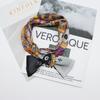 South Korea's new color-matching silk silk scarf binding bag, summer printing thin and narrow long silk scarf streamer headband