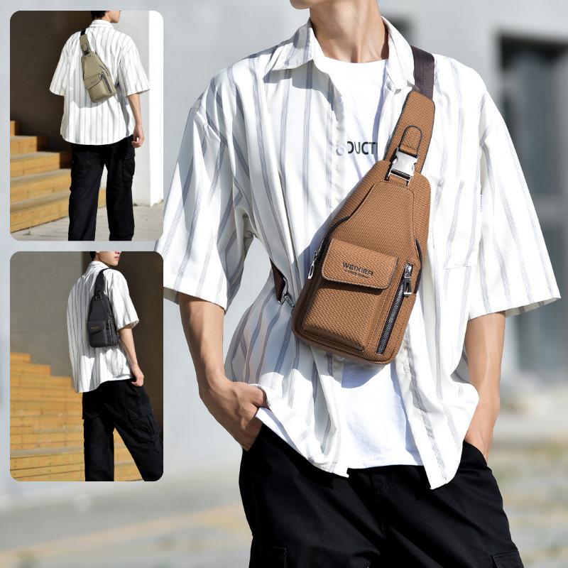 New Large Capacity Men's Chest Pouch,Crossbody bag,PU Leather Luxury Design Sling Bag, for Phone, Wallet & Outdoor Essentials