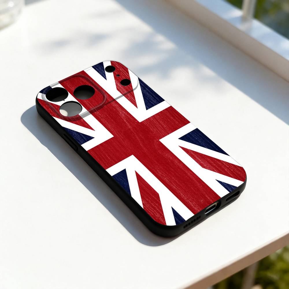 

England UK Flag Art Phone Case Silicone Black Soft For iPhone 17,16,15,14,13,12,11,Pro,Max,Plus,E,SE4,Air,Mini iPhone13