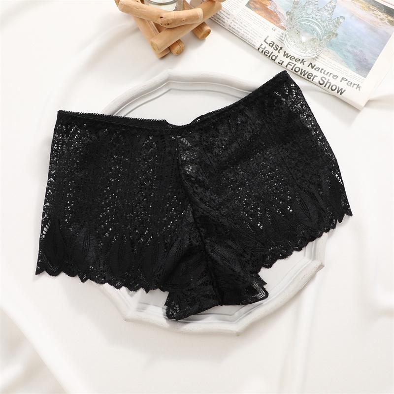 

FINETOO трусы-боксеры женские бесшовные и бесследные кружевные трусики сексуальное женское белье с высокой талией нижнее белье L чёрный