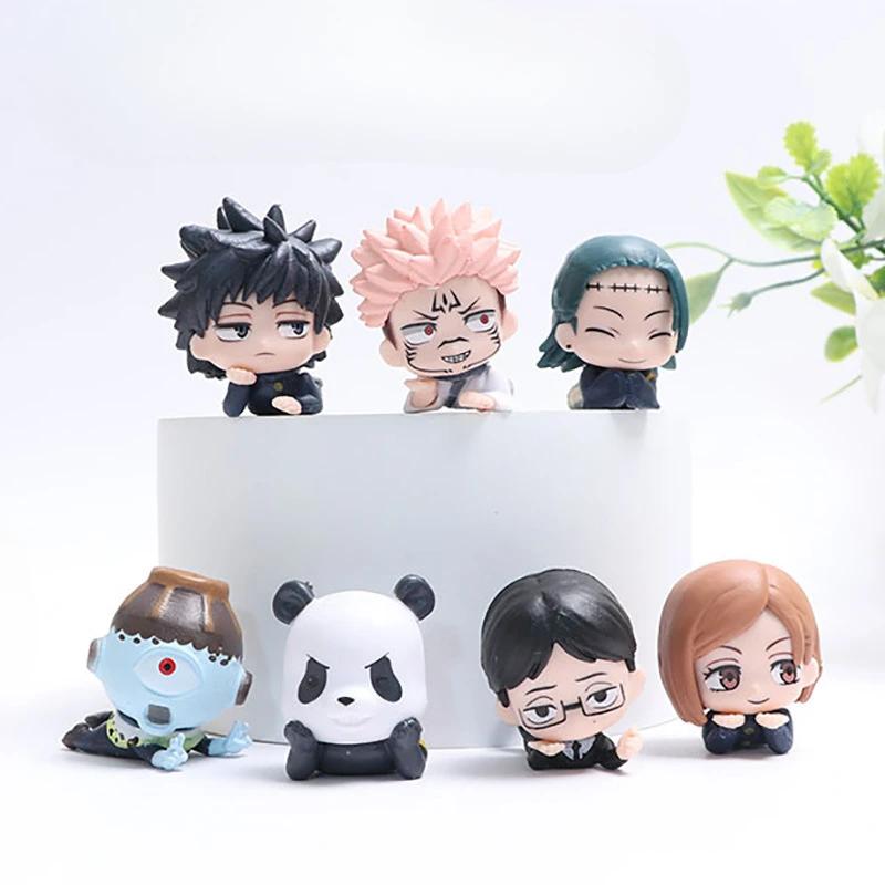 Anime Jujutsu Kaisen Figure Q Version Satoru Gojo Itadori Yuji Fushiguro Megumi Kugisaki Model Car Decora Ornament Gift Toy