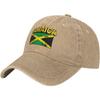 Jamaica Flag Distressed Baseball Cap Washed Cotton Adjustable Dad Hat Outdoor Sun Protection