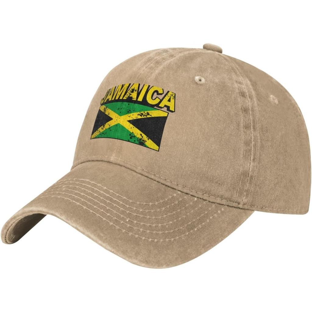 Jamaica Flag Distressed Baseball Cap Washed Cotton Adjustable Dad Hat Outdoor Sun Protection