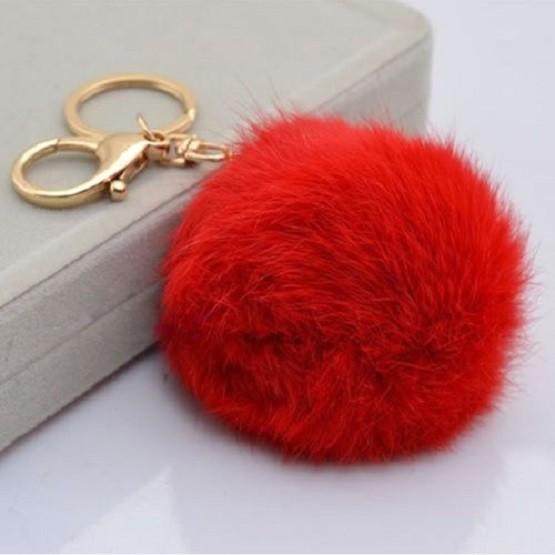 Charmantes Weiches Niedliches Kaninchenfell Pompom Schlüsselanhänger Für Handys Und Handtaschen
