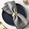 D Shape Design Polished Half Circle Napkin Ring Creative Napkin Clip Matte Gold Holder Fine Dining Tableware Decor