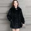 New Hooded Imitation Mink Imitation Fur Medium and Old Mother Imitation Mink Coat Women's Medium and Long Coat Winter