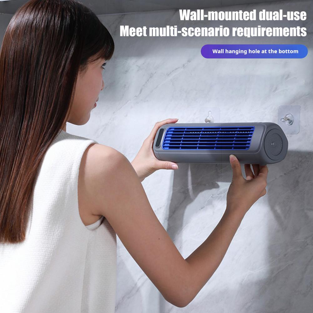 Portable Air Conditioner Fan Rechargeable Wall-Mounted Cooling Fan with 3 Speeds & LED Touch Screen Silent Air Cooler for Kitche