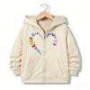 Hoodie Zipper Hoodie Funny Casual Butterfly Heart Letter Hoodies Jackets Boys Girls Y2k Zip Up Sweatshirt Fashion