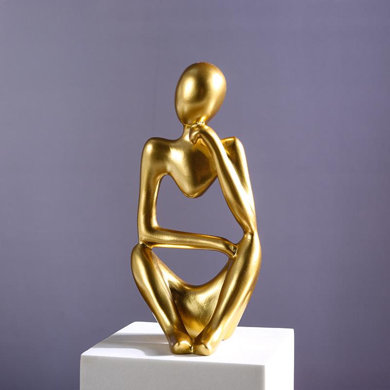 Y Mini Abstract Thinker Statue - Modern Resin Sculpture for Home Decor & Living Room Creative Figurine for Bookshelf Office Desk