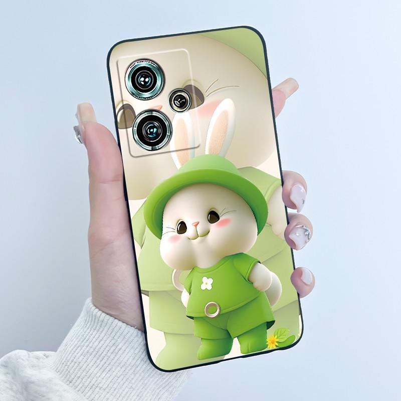 For ZTE Nubia Z50 Case NX711J Luxury Cute Heart Rabbit Black Soft Silicone Shockproof Back Cover For NubiaZ50 Z 50 5G Phone Case