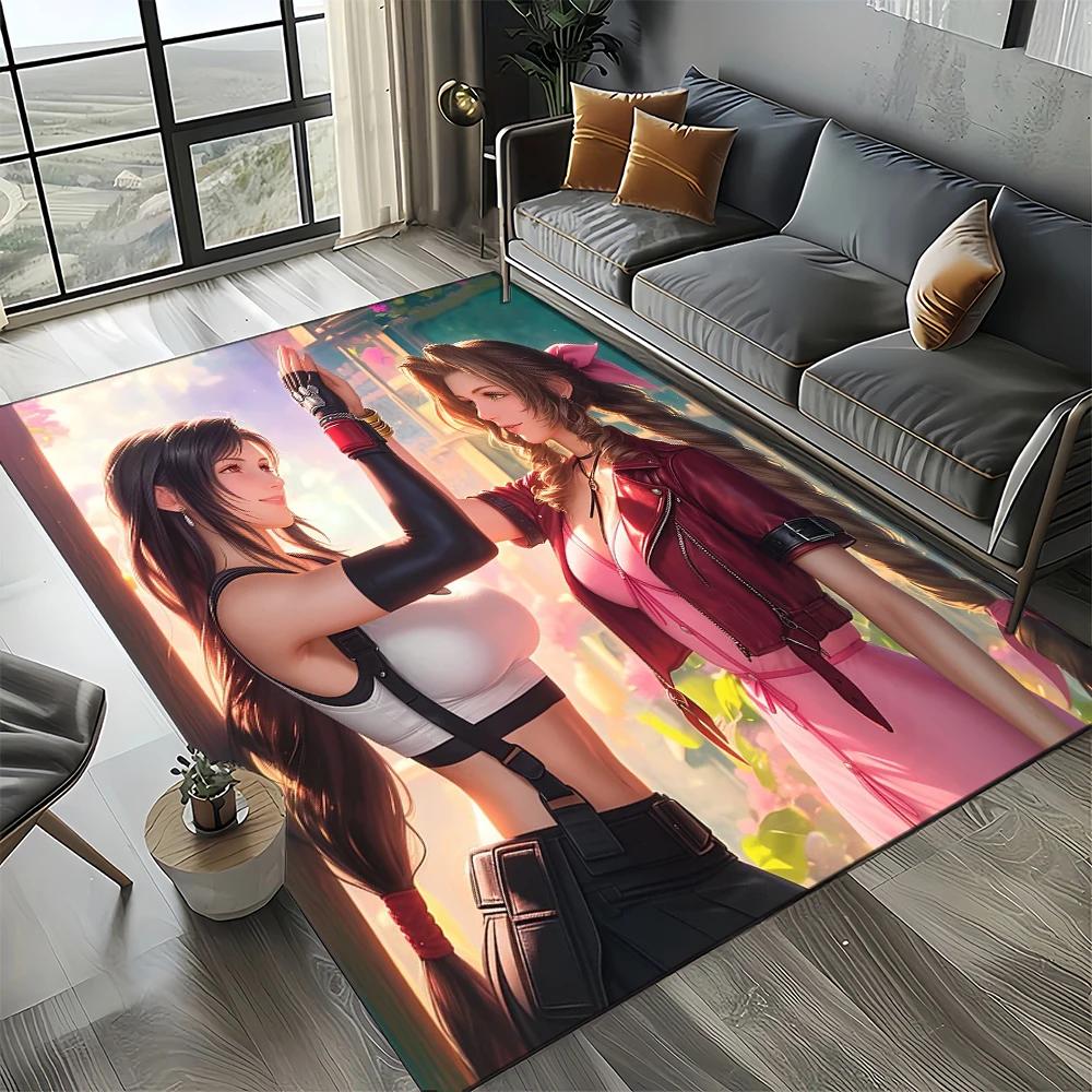 2025 New Style Cloud Tifa Aerith Final Fantasy Games Carpet Rug for Home Living Room Bedroom Sofa Doormat Non-slip Floor Mat
